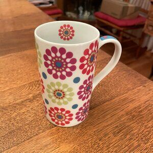 Retro Psychedelic Flower Themed Porcelain Coffee Cup Mug by Typhoon